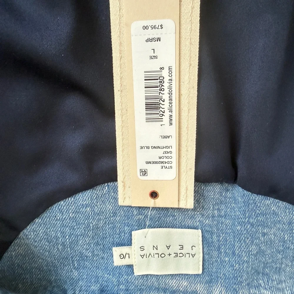 Alice + Olivia Blue Embellished Jean Jacket - Picture 7 of 8